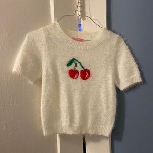Sugar thrillz white cherry crop top